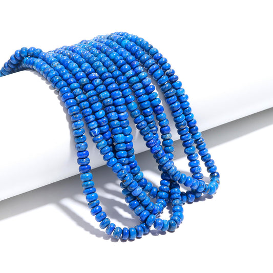 Lapis Lazuli Smooth Rondelle Beads 6-7 MM Natural Lapis Lazuli Rondelle Beads Smooth Lapis Lazuli Rondelle Beads for Jewelry Making Craft