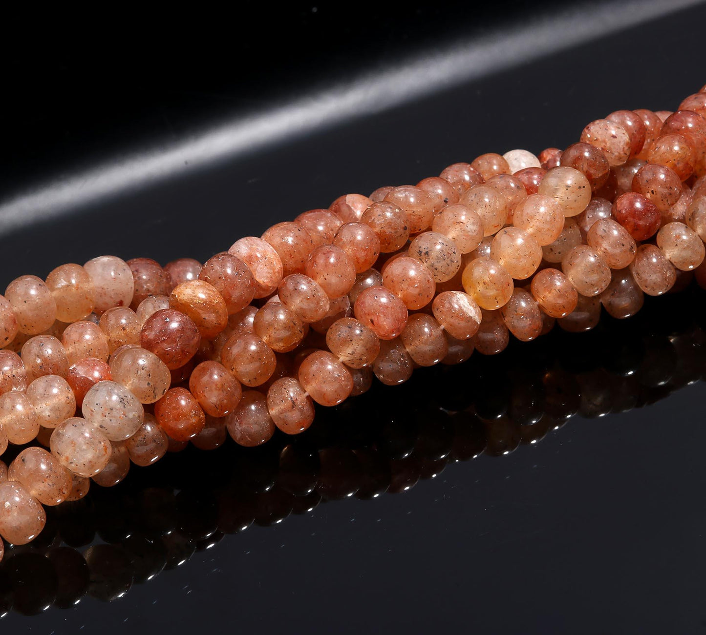 Sunstone Smooth Rondelle Beads Natural Sunstone Shaded Rondelle Beads 7-8 MM Sunstone Gemstone Beads for Jewelry Necklace Making Craft