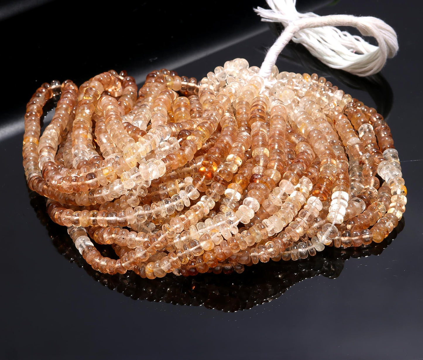 Imperial Topaz Smooth Rondelle Beads Natural Imperial Topaz Beads Imperial Topaz 6-7 MM Rondelle Smooth Beads for Designer Jewelry Making