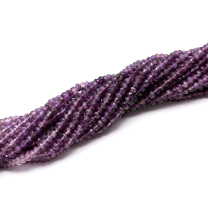Amethyst Shaded Faceted Rondelle Beads 4-4.5 Amethyst Rondelle Beads Natural Shaded Blue Amethyst Rondelle Beads for Jewelry Making Craft