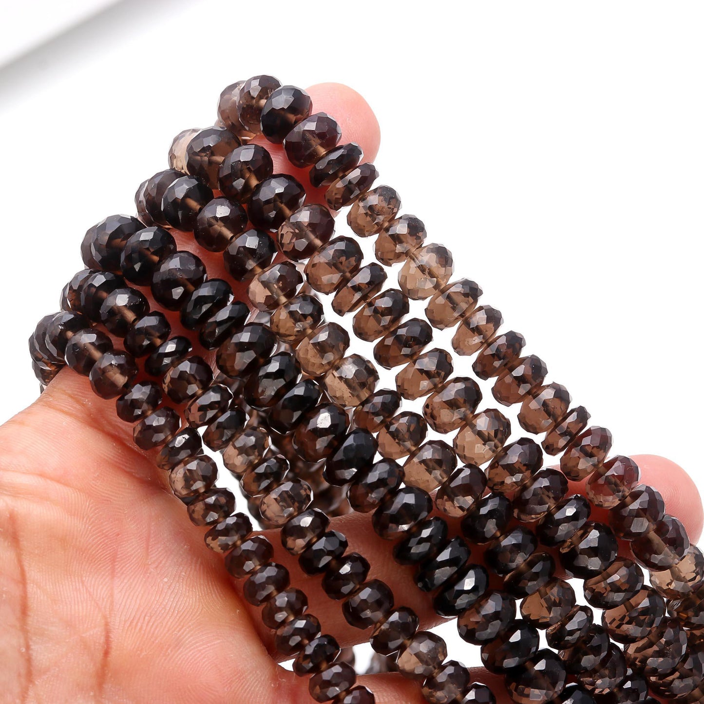 Smokey Quartz Faceted Rondelle Beads Natural Smokey Quartz Rondelle Beads Faceted Smokey Quartz Beads for Jewelry Making Necklace & Bracelet