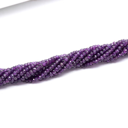 Amethyst Faceted Rondelle Beads 4-4.5 MM Natural African Amethyst Rondelle Beads Faceted Blue Amethyst Rondelle Beads for Jewelry Making