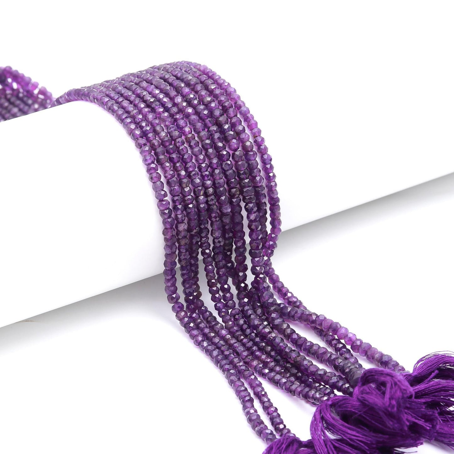Amethyst Faceted Rondelle Beads 4-4.5 MM Natural African Amethyst Rondelle Beads Faceted Blue Amethyst Rondelle Beads for Jewelry Making