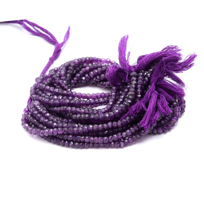 Amethyst Faceted Rondelle Beads 4-4.5 MM Natural African Amethyst Rondelle Beads Faceted Blue Amethyst Rondelle Beads for Jewelry Making
