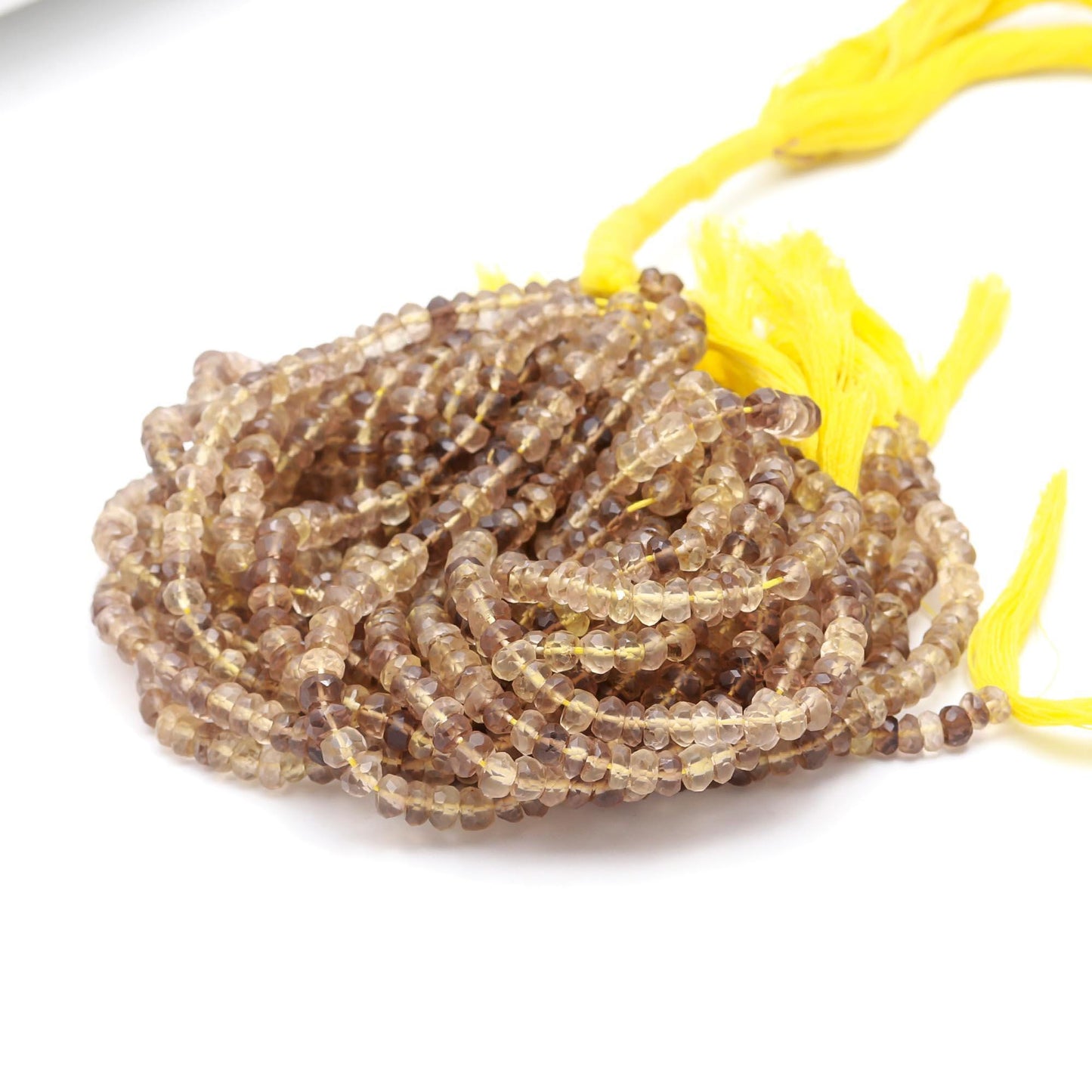 Bio Lemon Quartz Faceted Rondelle Beads Natural Bio Lemon Quartz Rondelle Beads Faceted Bio Lemon Quartz Beads for Jewelry Making Craft
