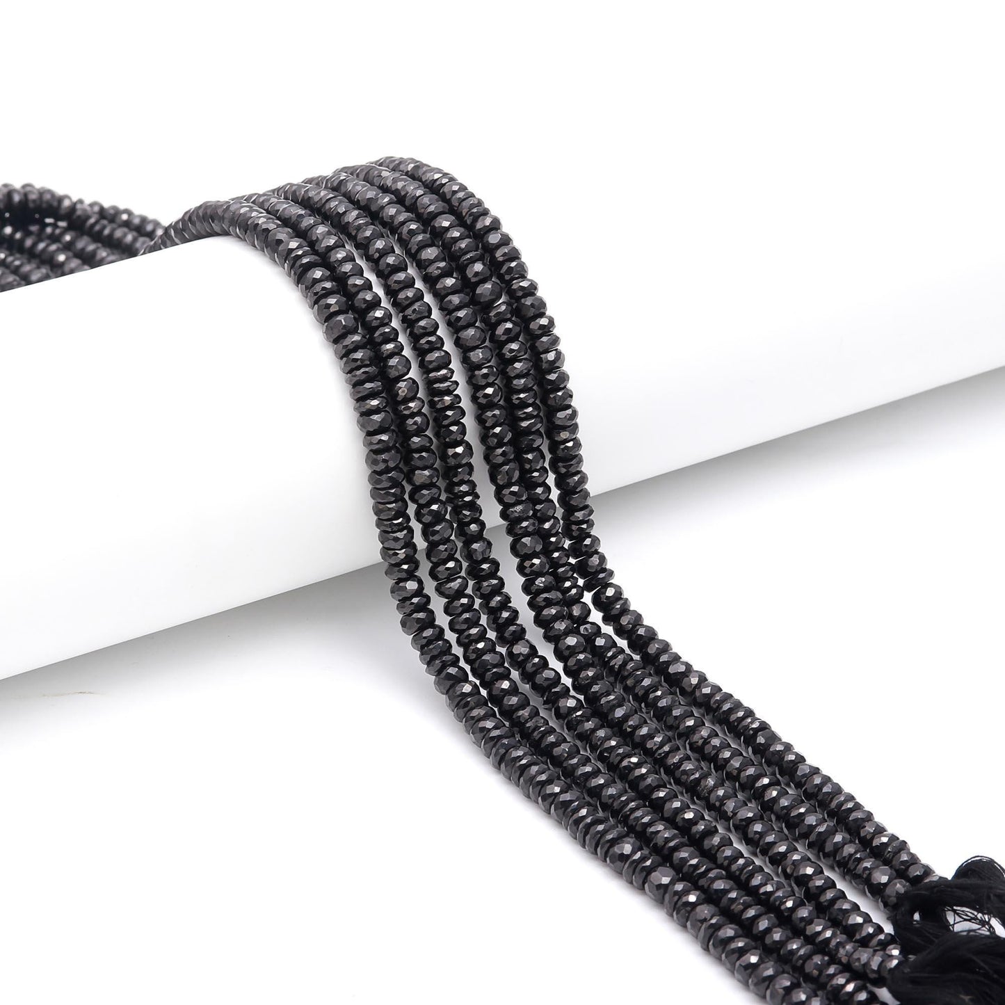 Black Spinal Faceted Rondelle Beads 6-7 MM Black Spinal Rondelle Beads AAA Faceted Natural Black Spinal Beads for Jewelry Making Craft