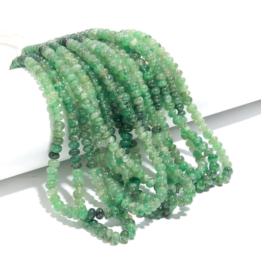 Strawberry Smooth Rondelle Beads Natural Green Strawberry Shaded Rondelle Beads 7-8 MM Green Strawberry Beads Handmade Jewelry Making Craft