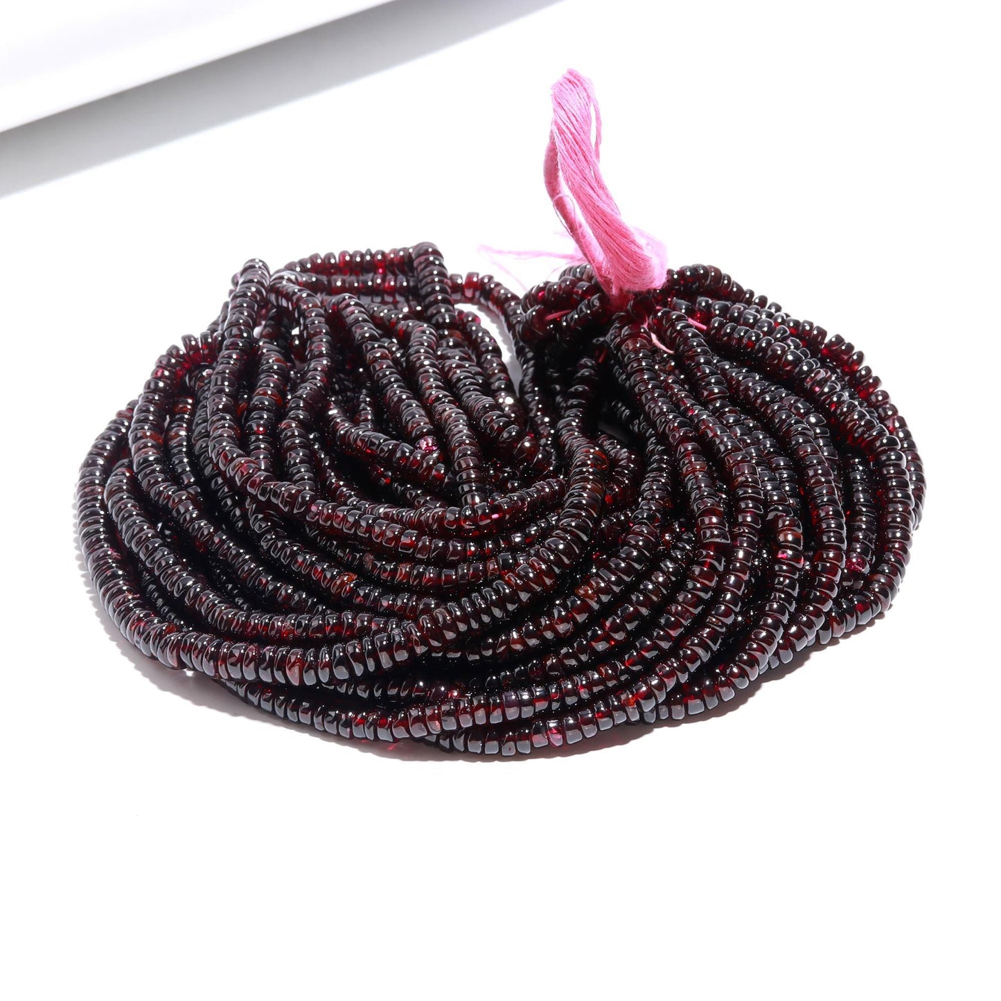 Garnet Heishi Washer Beads Natural Garnet Smooth Tyre Shape Beads Heishi Washer Garnet Beads for Jewelry Necklace & Bracelet Making Craft
