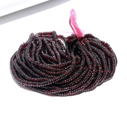 Garnet Heishi Washer Beads Natural Garnet Smooth Tyre Shape Beads Heishi Washer Garnet Beads for Jewelry Necklace & Bracelet Making Craft
