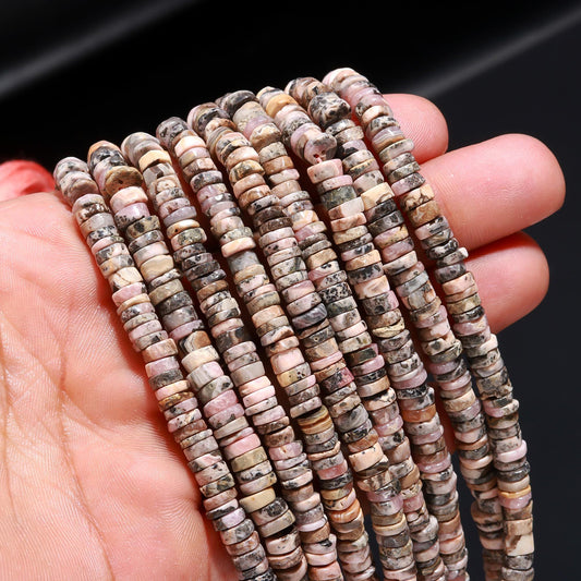 Rhodochrosite Washer Beads Rhodochrosite Heishi Washer Beads Natural Rhodochrosite Heishi Tyre Beads for Jewelry Making Necklace & Bracelet