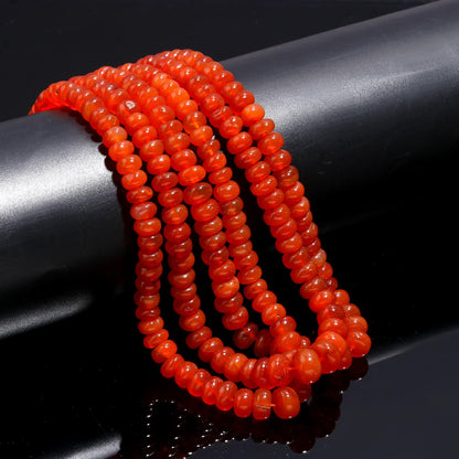 Carnelian Smooth Rondelle Beads Natural Smooth Carnelian Round Beads Caroline Round Beads for Jewelry Making Necklace & Bracelet Craft