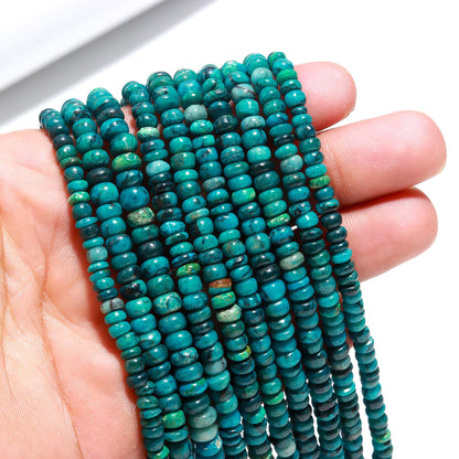 Chrysocolla Smooth Rondelle Beads Natural Chrysocolla Rondelle Beads Smooth Chrysocolla Beads for Designer Jewelry Making Craft & Reselling