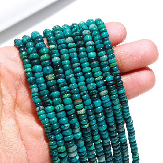 Chrysocolla Smooth Rondelle Beads Natural Chrysocolla Rondelle Beads Smooth Chrysocolla Beads for Designer Jewelry Making Craft & Reselling