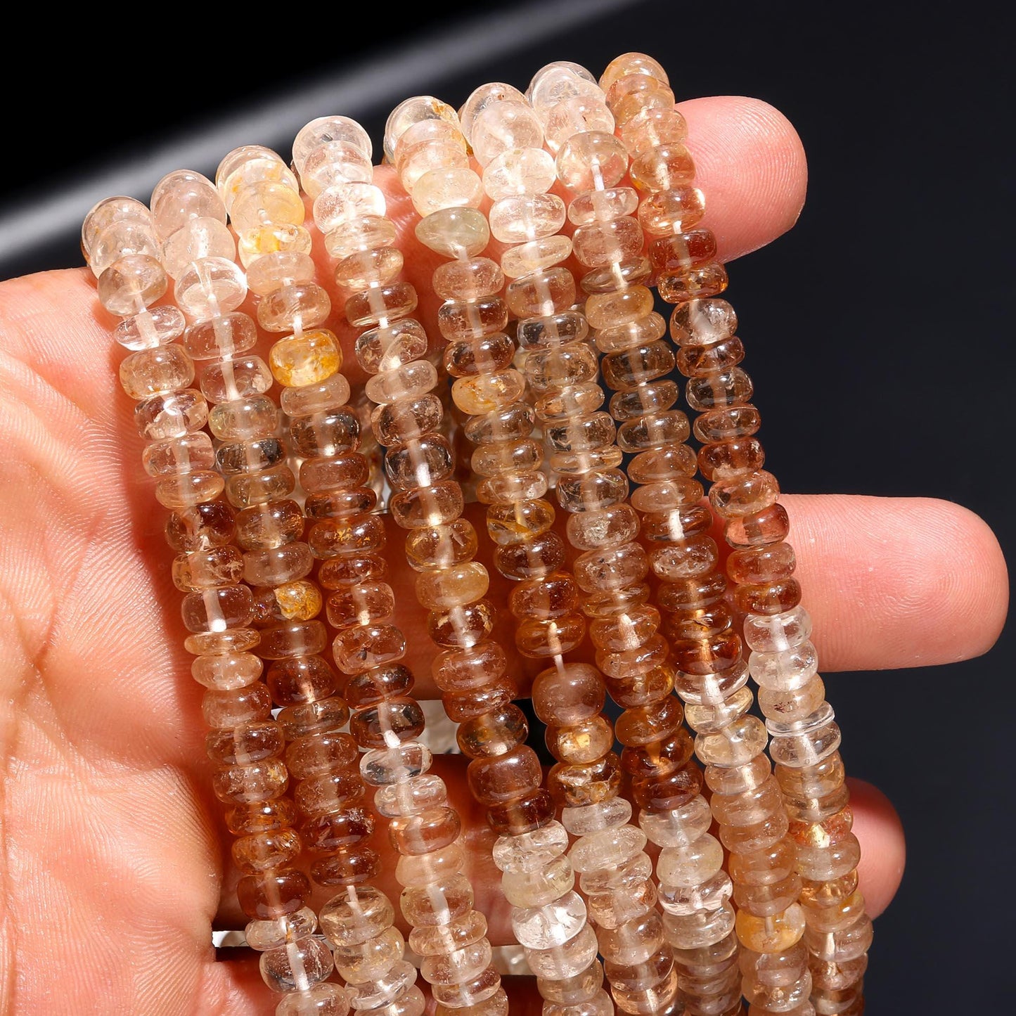 Imperial Topaz Smooth Rondelle Beads Natural Imperial Topaz Beads Imperial Topaz 6-7 MM Rondelle Smooth Beads for Designer Jewelry Making