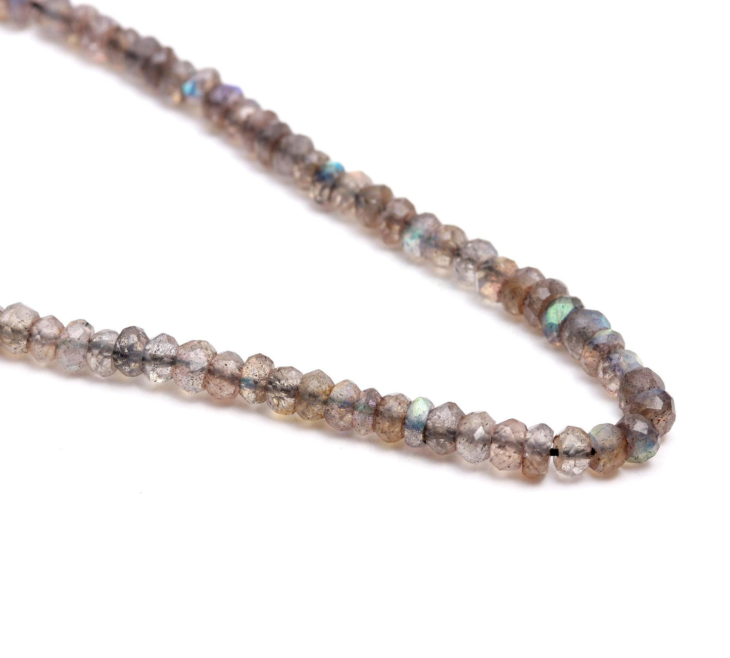 AAA Natural Labradorite Faceted Rondelle Beads, 4-4.5 MM Labradorite Rondelle Beads,   Black Moonstone Rondelle Beads for Handmade Jewelry