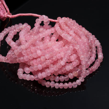 Pink Quartz Smooth Rondelle Natural Quartz 7 MM - 10 MM Pink Dyed Quartz Smooth Rondelle Beads for Handmade Jewelry Making Craft & Supplies