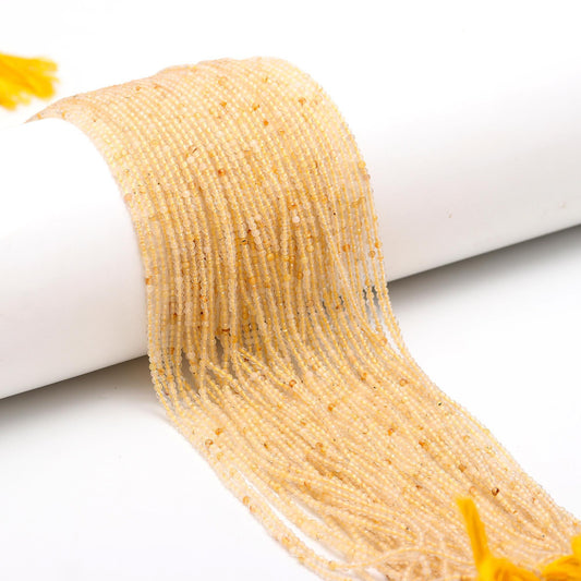 5 Strands Golden Rutile Faceted Rondelle Beads 2-2.5 MM Natural Yellow Rutile Rondelle Beads 13" Strand Beads for Jewelry Making
