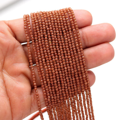 5 Strands Sunstone Faceted Rondelle Beads 2-2.5 MM Natural Sunstone Rondelle Beads 13" Strand Sparkly Sunstone for Designer Jewelry Making