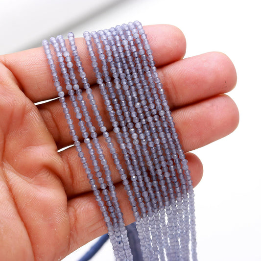 5 Strands Tanzanite Faceted Rondelle Beads 2-2.5 MM Natural Tanzanite Rondelle Beads 13" Strand Tanzanite for Handmade Designer Jewelry