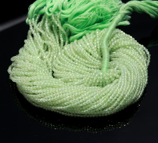 5 Strands Prehnite Faceted Rondelle Beads 2-2.5 MM Natural Prehnite Rondelle Beads 13" Strand Prehnite for Handmade Designer Jewelry Making