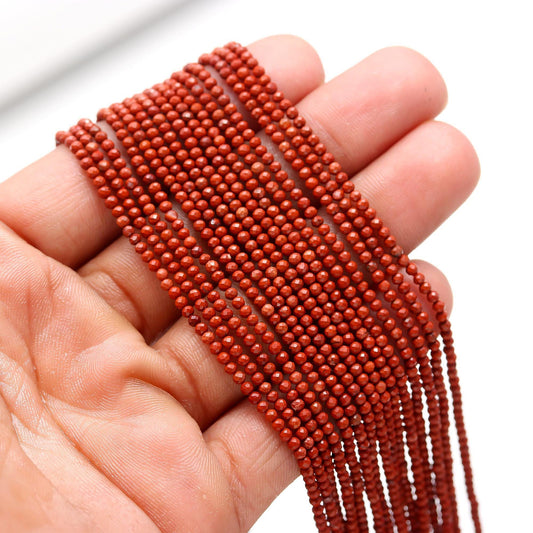 5 Strands Red Jasper Faceted Rondelle Beads 2-2.5 MM Natural Red Jasper Rondelle Beads 13" Strand Red Jasper for Designer Jewelry Craft