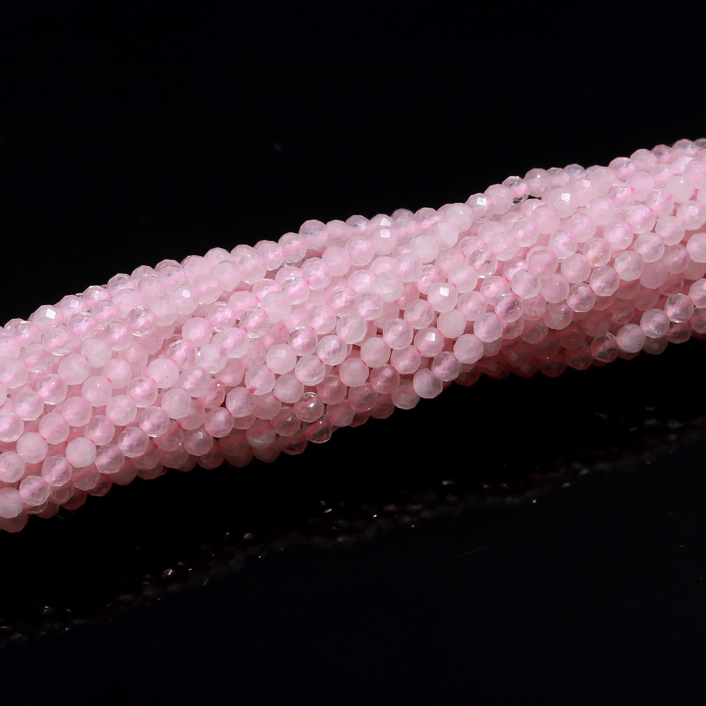 5 Strands Rose Quartz Faceted Rondelle Beads 2.5 MM Natural Rose Quartz Rondelle Beads 13" Strand Rose Quartz for Designer Jewelry Craft