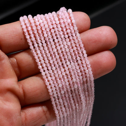 5 Strands Rose Quartz Faceted Rondelle Beads 2.5 MM Natural Rose Quartz Rondelle Beads 13" Strand Rose Quartz for Designer Jewelry Craft