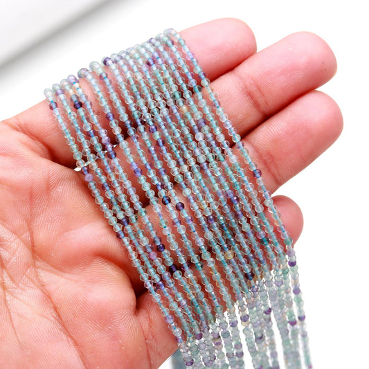 5 Strands Multi Fluorite Faceted Rondelle Beads 2-2.5 MM Natural Multi Fluorite Rondelle Beads 13" Strand for Designer Jewelry Making Craft