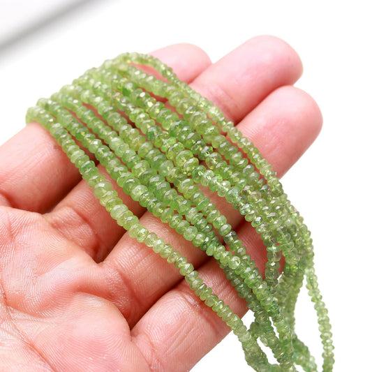 Natural Zambia Emerald Faceted Rondelle Beads 3-5 MM Emerald Rondelle Beads for Handmade Designer Jewelry Making Craft & Bijoux Supplies