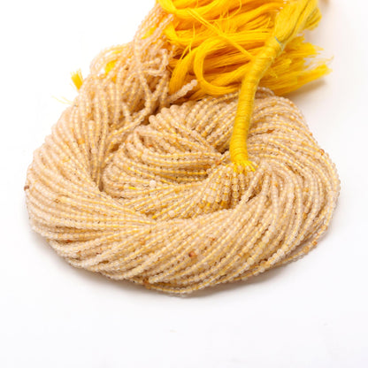 5 Strands Golden Rutile Faceted Rondelle Beads 2-2.5 MM Natural Yellow Rutile Rondelle Beads 13" Strand Beads for Jewelry Making