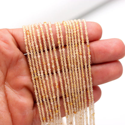5 Strands Golden Rutile Faceted Rondelle Beads 2-2.5 MM Natural Yellow Rutile Rondelle Beads 13" Strand Beads for Jewelry Making