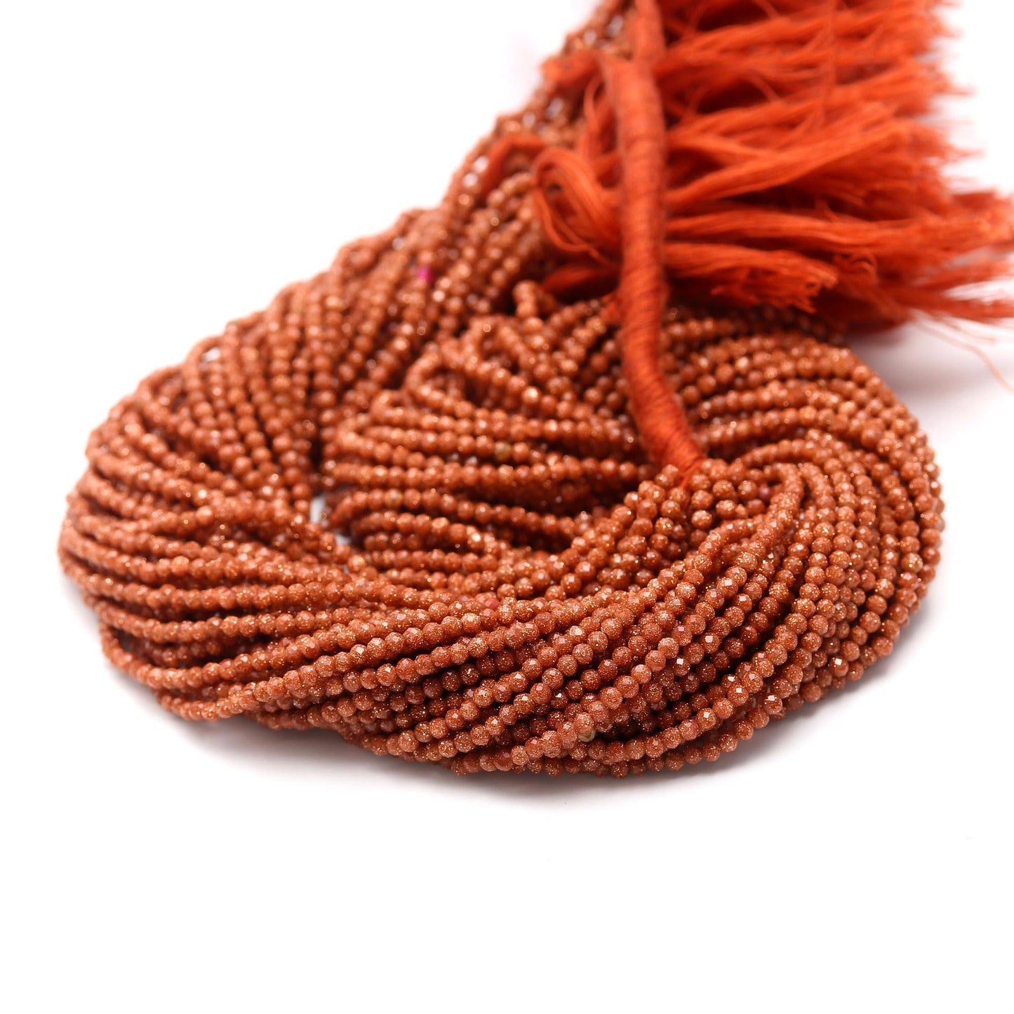 5 Strands Sunstone Faceted Rondelle Beads 2-2.5 MM Natural Sunstone Rondelle Beads 13" Strand Sparkly Sunstone for Designer Jewelry Making
