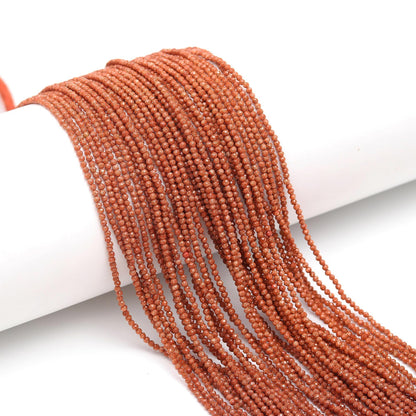 5 Strands Sunstone Faceted Rondelle Beads 2-2.5 MM Natural Sunstone Rondelle Beads 13" Strand Sparkly Sunstone for Designer Jewelry Making