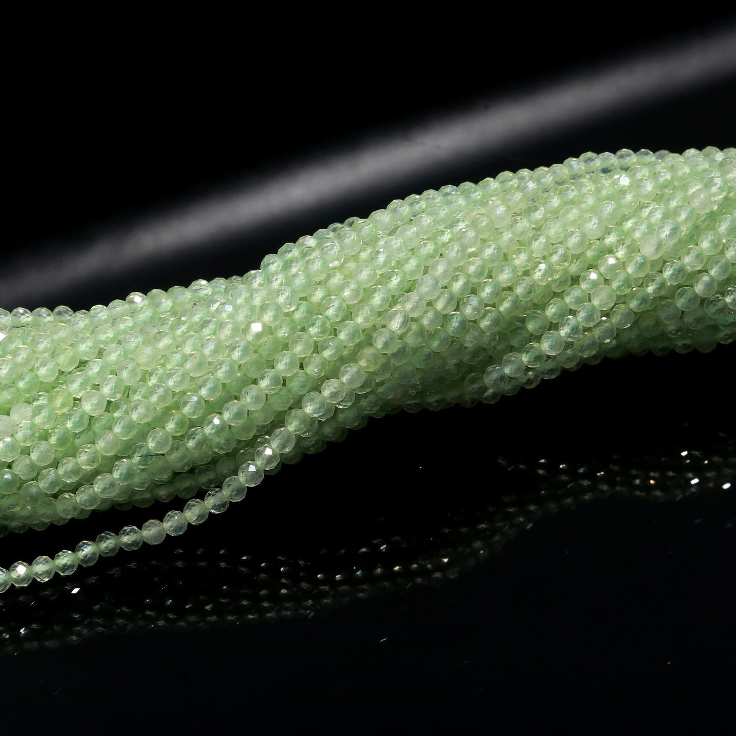 5 Strands Prehnite Faceted Rondelle Beads 2-2.5 MM Natural Prehnite Rondelle Beads 13" Strand Prehnite for Handmade Designer Jewelry Making