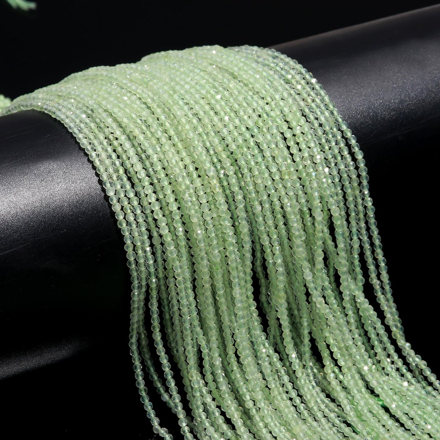 5 Strands Prehnite Faceted Rondelle Beads 2-2.5 MM Natural Prehnite Rondelle Beads 13" Strand Prehnite for Handmade Designer Jewelry Making
