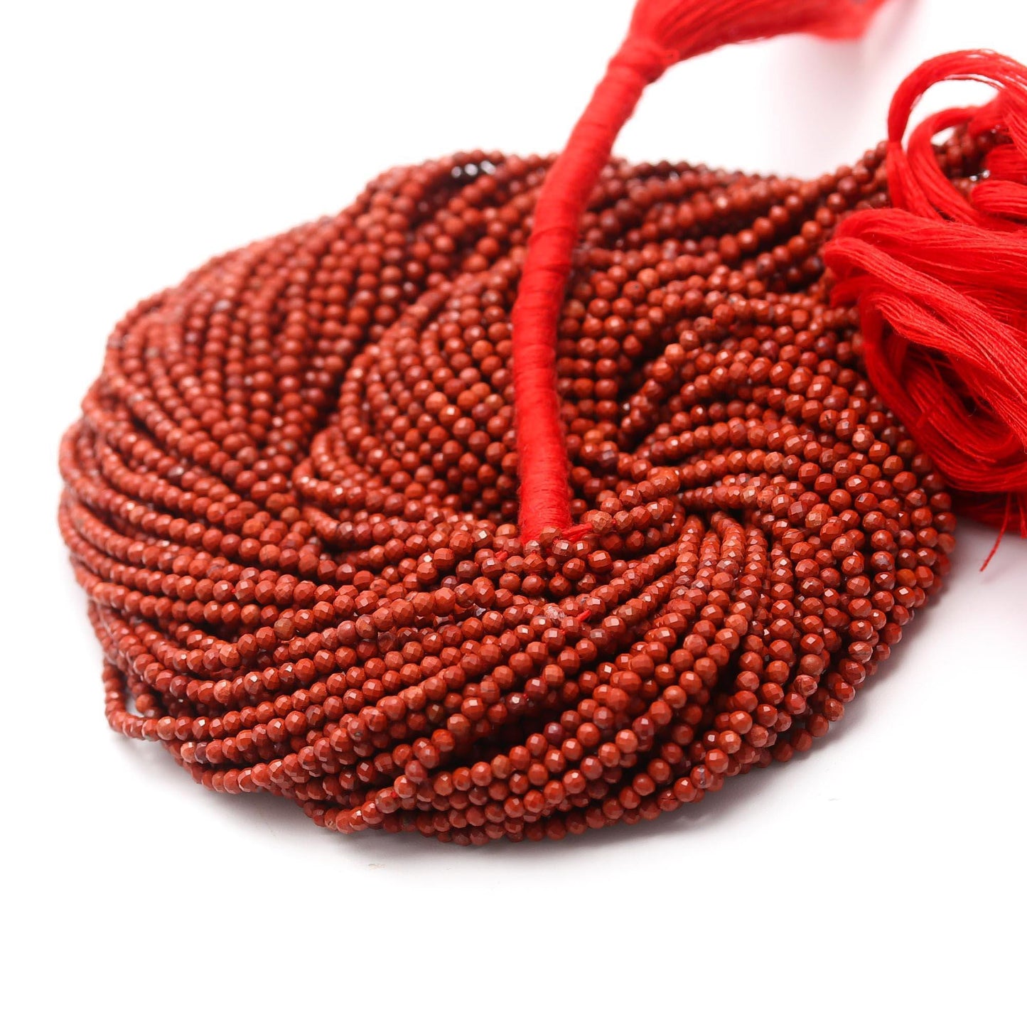 5 Strands Red Jasper Faceted Rondelle Beads 2-2.5 MM Natural Red Jasper Rondelle Beads 13" Strand Red Jasper for Designer Jewelry Craft
