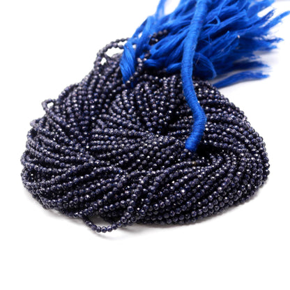 5 Strands Blue Jasper Faceted Rondelle Beads 2.5 MM Natural Blue Jasper Rondelle Beads 13" Strand Blue Jasper for Designer Jewelry Craft