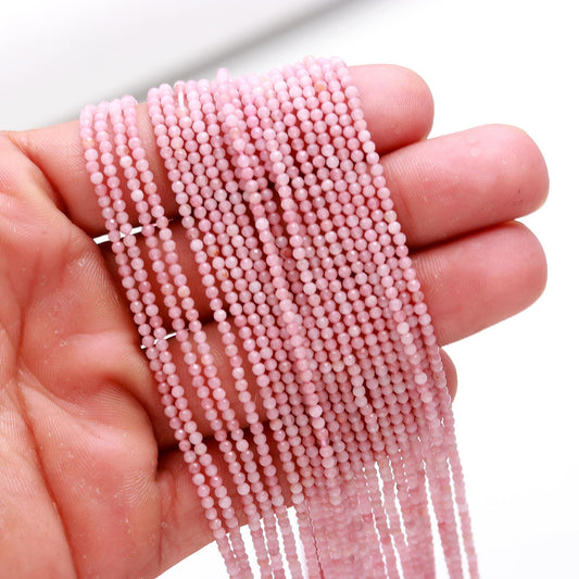 5 Strands Pink Opal Faceted Rondelle Beads 2 MM Natural Pink Opal Rondelle Beads 13" Strand Opal for Handmade Designer Jewelry Making Craft