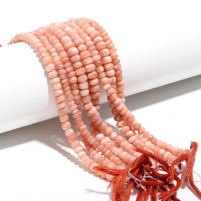 Peach Moonstone Smooth Rondelle Beads Peach Moonstone Rondelle Beads Natural Smooth Peach Moonstone Beads for Designer Jewelry Making Craft