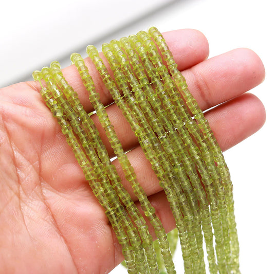 Natural Peridot Heishi Washer Beads Peridot Faceted Washer Beads AAA Quality 13 Inch Heishi Washer Beads Wholesale Price Peridot Beads Sale