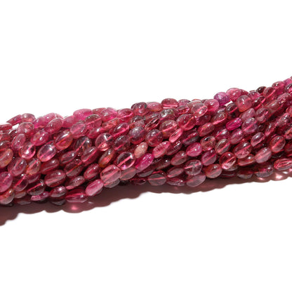 RARE Pink Tourmaline Smooth Oval Beads 3x5 - 5x7 MM Natural Pink Tourmaline Oval Beads 18 Inch Strand for Handmade Designer Jewelry Making