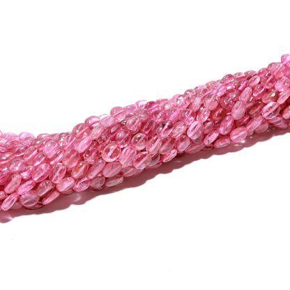 RARE Pink Tourmaline Smooth Oval Beads 3x5 - 5x7 MM Natural Rose Pink Tourmaline Oval Beads 18" Strand for Handmade Designer Jewelry Making