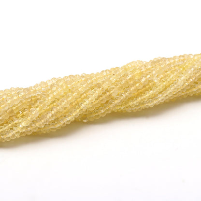Excellent Natural Lemon Quartz Faceted Rondelle Beads 3-4 MM and 4-5 MM Lemon Quartz Rondelle Faceted Gemstone Beads for Handmade Jewelry