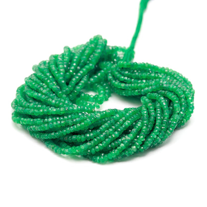 Excellent Natural Zambia Emerald Faceted Rondelle Beads 3-4 MM Precious Emerald Rondelle Bead 16" for Handmade Designer Jewelry Making Craft