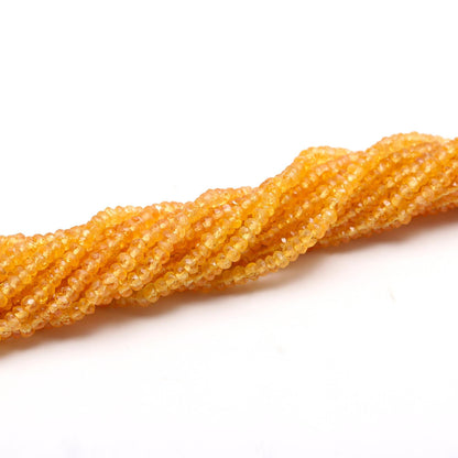 Excellent Yellow Sapphire Faceted Rondelle Beads 3-3.5 MM Natural Yellow Sapphire Faceted Bead for Handmade Designer Jewelry Necklace Making