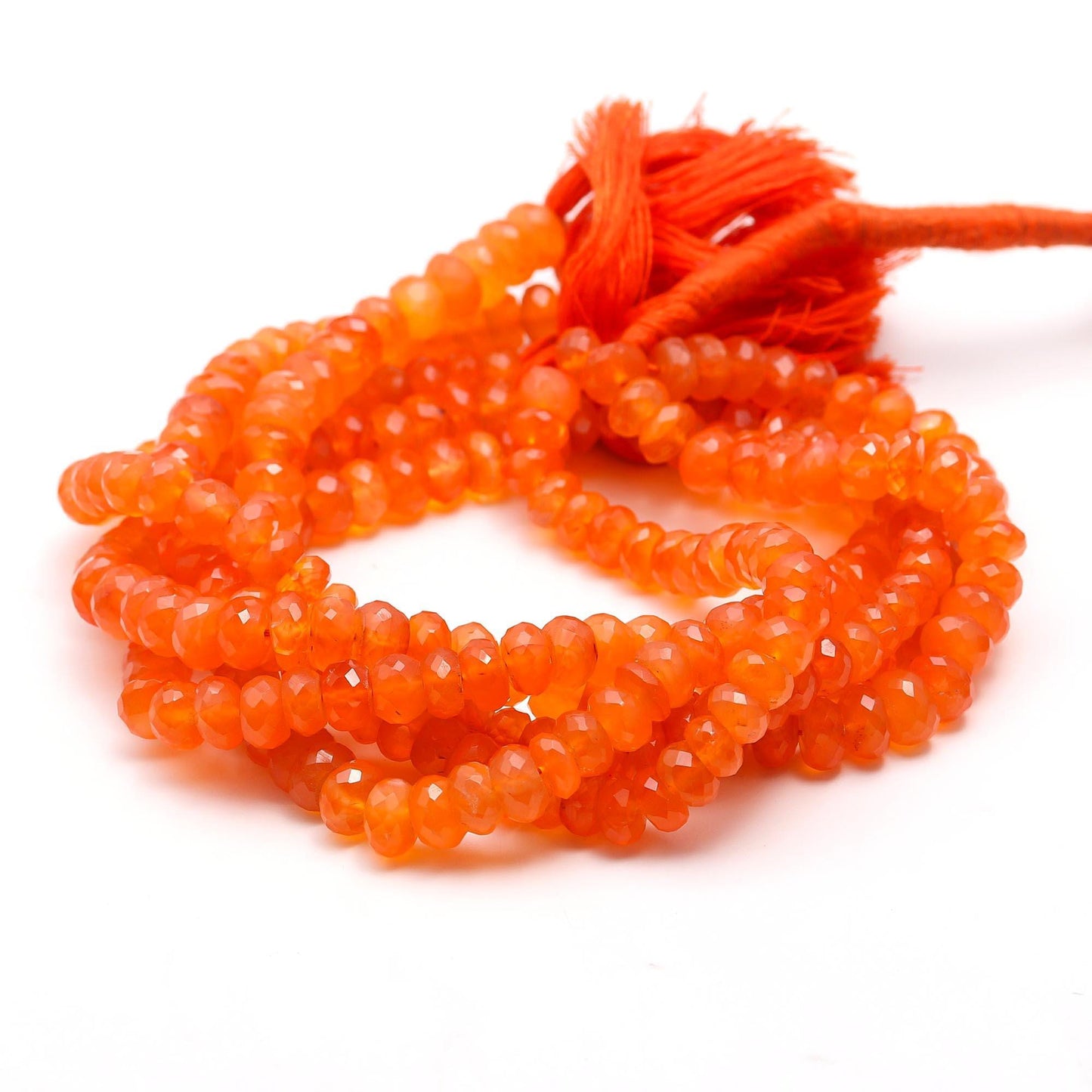 Carnelian Faceted Rondelle Beads Natural Caroline Rondelle Beads 6-7 MM, 8 MM Carnelian Beads for Designer Jewelry Making Necklace and Craft