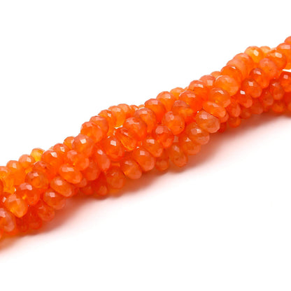 Carnelian Faceted Rondelle Beads Natural Caroline Rondelle Beads 6-7 MM, 8 MM Carnelian Beads for Designer Jewelry Making Necklace and Craft
