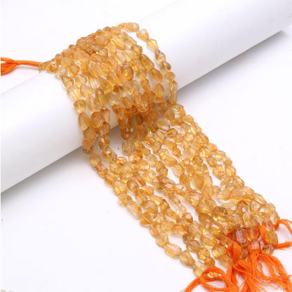 Citrine Nugget Beads Faceted Nugget Beads Natural Citrine Tumble 13" Strand Citrine Gemstone Nugget for Handmade Designer Jewelry for Her