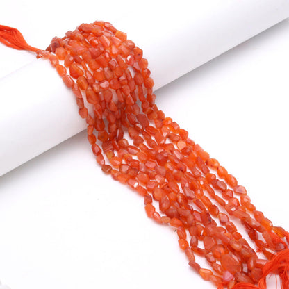 Carnelian Nugget Beads Faceted Nugget Bead Natural Carnelian Tumble 13" Strand Caroline Gemstone Nugget/Tumble for Designer Jewelry Necklace