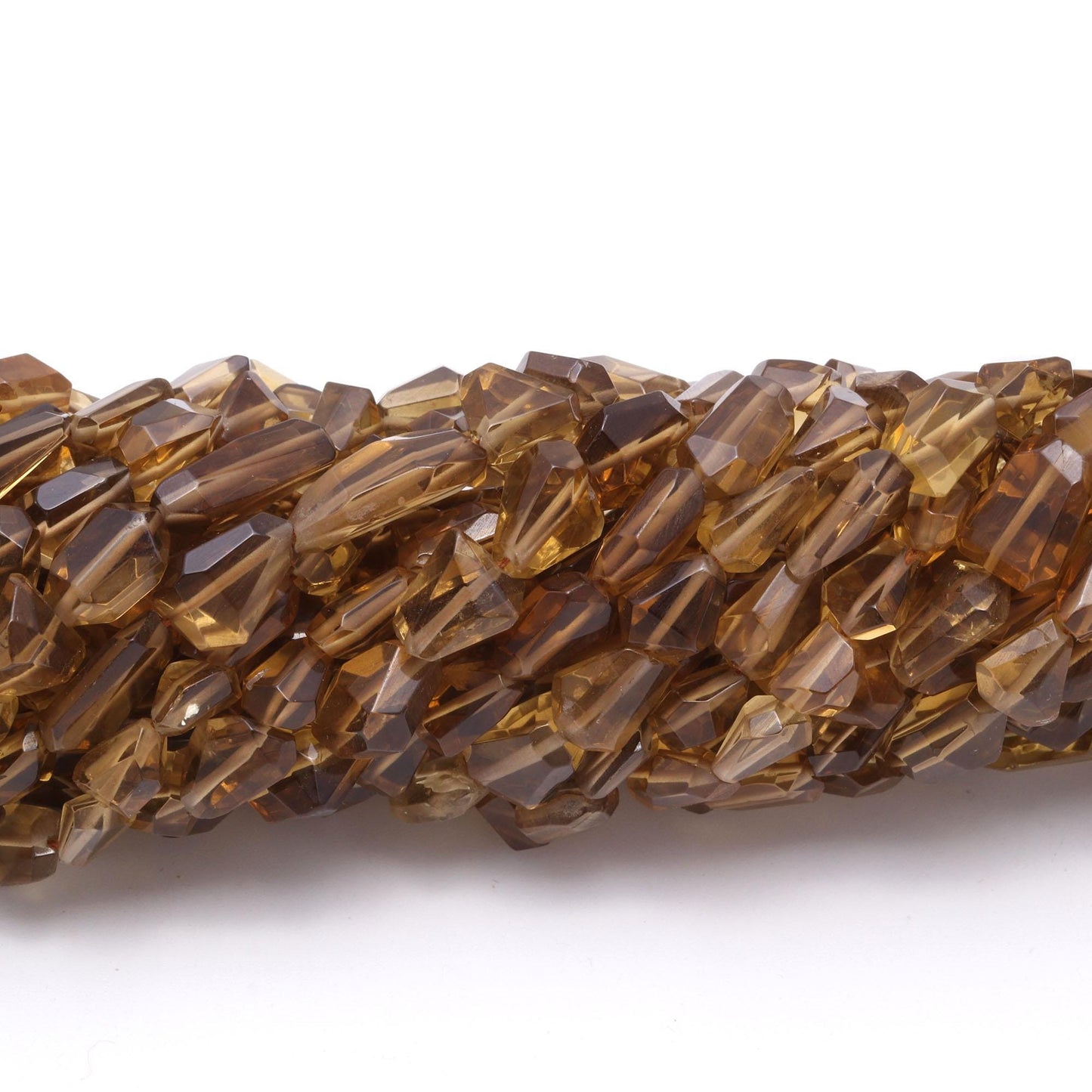 Beer Quartz Nugget Bead Faceted Nugget Bead Natural Smokey Quartz Tumble 13" Strand Smoky Quartz Gemstone Nugget/Tumble for Handmade Jewelry